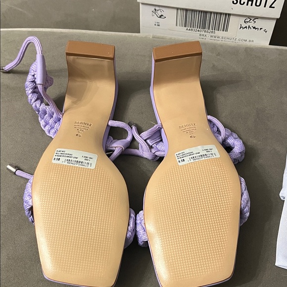SCHUTZ Lavender Braided Strap Heels - Picture 6 of 11